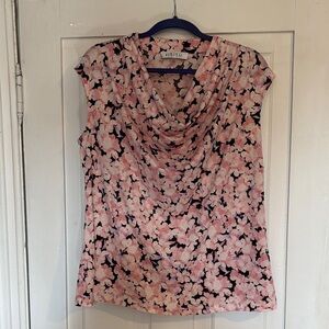 Kasper Women's Top in Pink and Black Floral